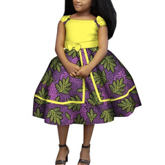 Cute Ankara Girls Dress – Bazin Riche African Print Bow Tie Party Outfit for Kids - Free Delivery Worldwide only at Flexi Africa