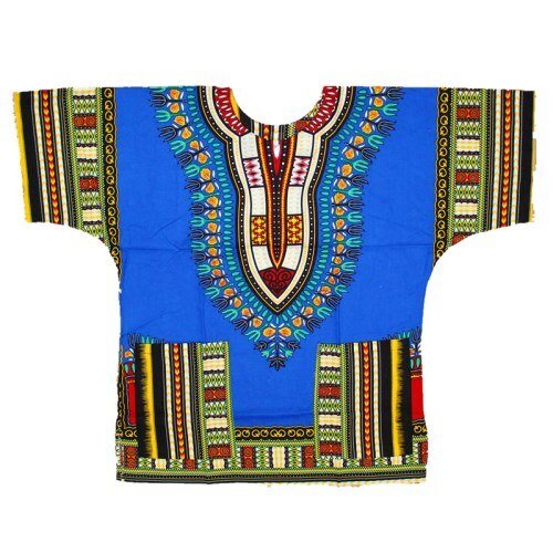 100% Cotton African Print Dashiki Unisex Clothing Bold and Colorful Loose T-shirts - Free Delivery Worldwide only at Flexi Africa