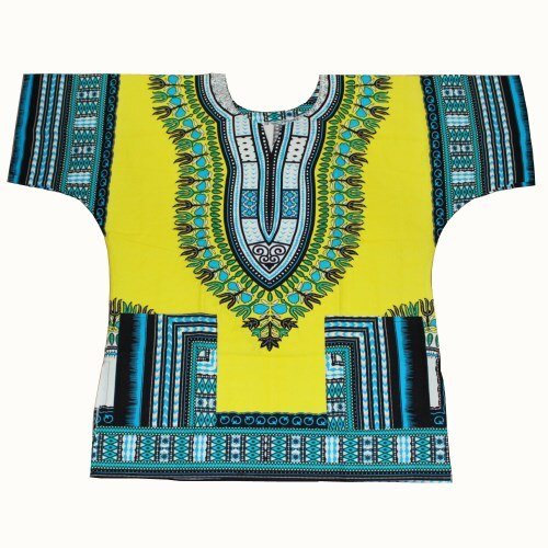 100% Cotton African Print Dashiki Unisex Clothing Bold and Colorful Loose T-shirts - Flexi Africa - Free Delivery Worldwide