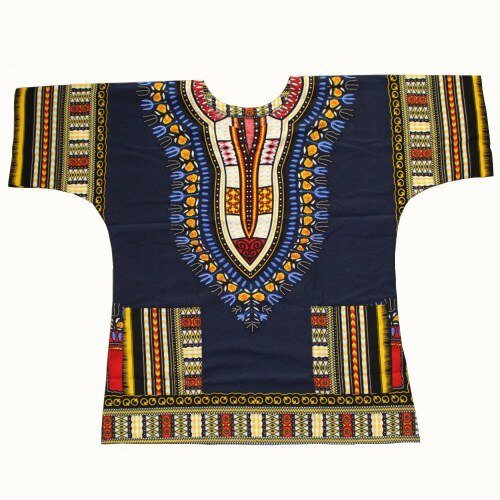 100% Cotton African Print Dashiki Unisex Clothing Bold and Colorful Loose T-shirts - Free Delivery Worldwide only at Flexi Africa