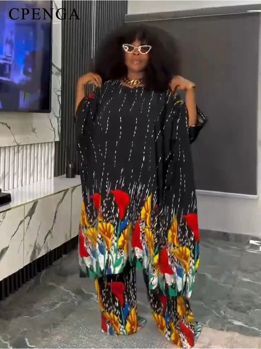 2 Pieces African Bubu Dress for Women Traditional Dashiki Ankara Clothing Elegant Nigerian Ladies Party Kaftan Robe Plus Size - Free Delivery Worldwide only at Flexi Africa