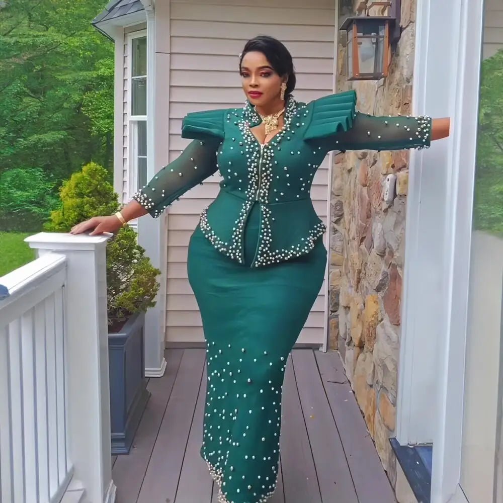 Shop elegant African dresses for women at Flexi Africa! Luxurious mesh fabric from Africa, priced at $140.24.