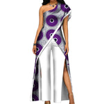 2PC African Women’s Ankara Pant Set – Stylish Off - Shoulder Top and Trousers - Free Delivery Worldwide only at Flexi Africa