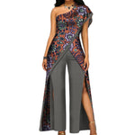2PC African Women’s Ankara Pant Set – Stylish Off - Shoulder Top and Trousers - Free Delivery Worldwide only at Flexi Africa