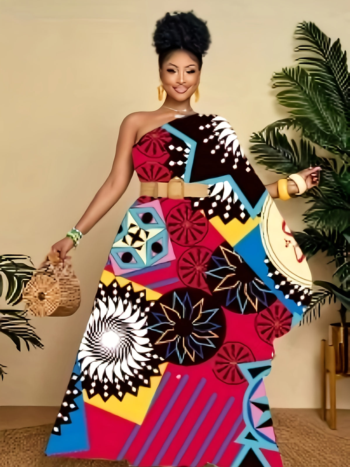 Buy Plus Size Women’s Summer Dress – South African Starry Sky and Sun Element Print for only $19.50 at Flexi Africa!