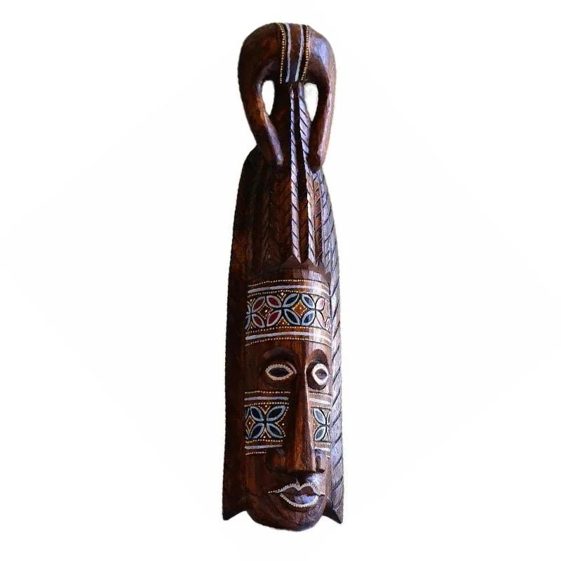 Style Wall Hanging Pendant Wood Carving African Face Mask Creative Retro Home Bar Hotel Decoration - Free Delivery Worldwide only at Flexi Africa