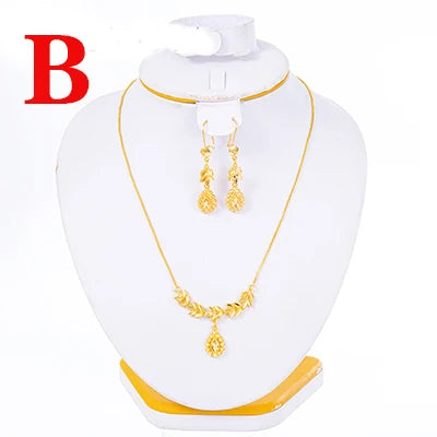 Buy 18K Gold Color Ethiopian Jewellery Set for Women – Heart Necklace & Earrings, African for only $7.28 at Flexi Africa!