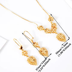 Buy 18K Gold Color Ethiopian Jewellery Set for Women – Heart Necklace & Earrings, African for only $7.28 at Flexi Africa!