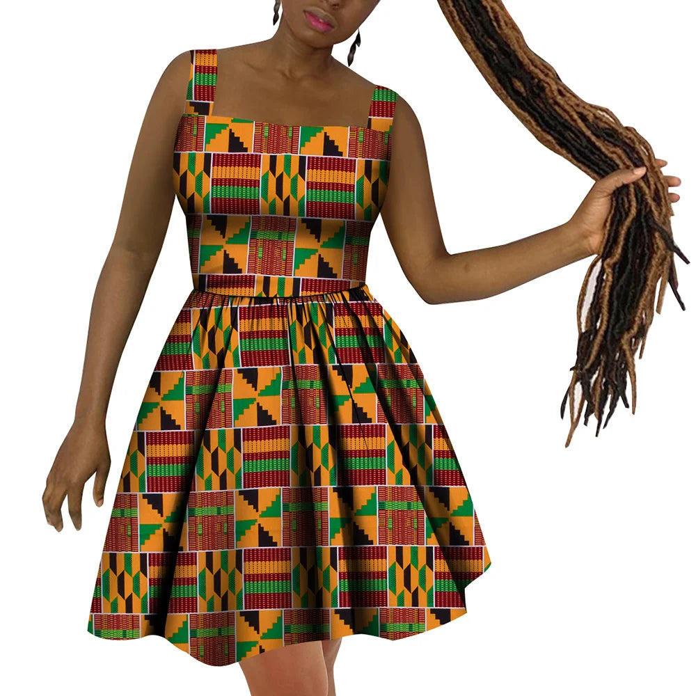 African Women’s Dress – Elegant Dashiki Wax Print Plus Size Dress, Traditional African Style Clothing