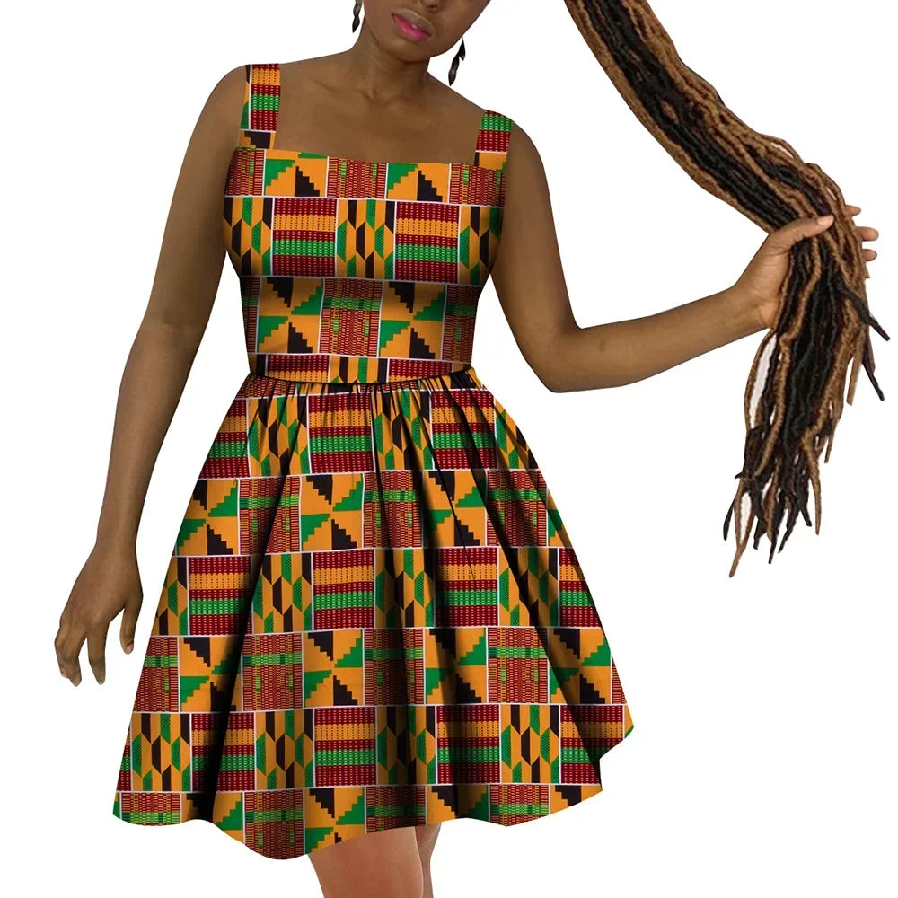 African Women’s Dress – Elegant Dashiki Wax Print Plus Size Dress, Traditional African Style Clothing