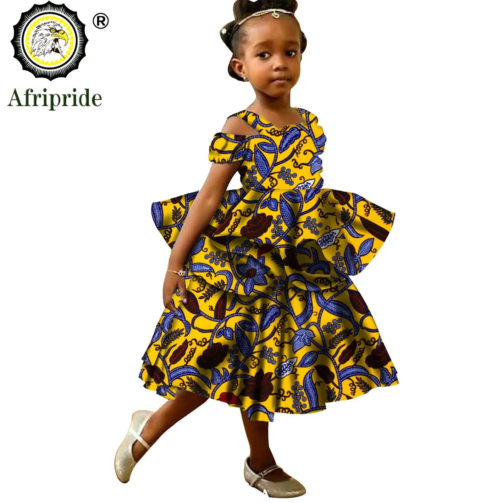 Kids African Print Princess Dress – Sleeveless Ankara Casual Mini Dress for Girls