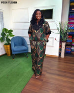 Buy Luxury African Long Gown – Sequin Embellished Caftan Dress with Floral Print and Slit for only $61.49 at Flexi Africa!