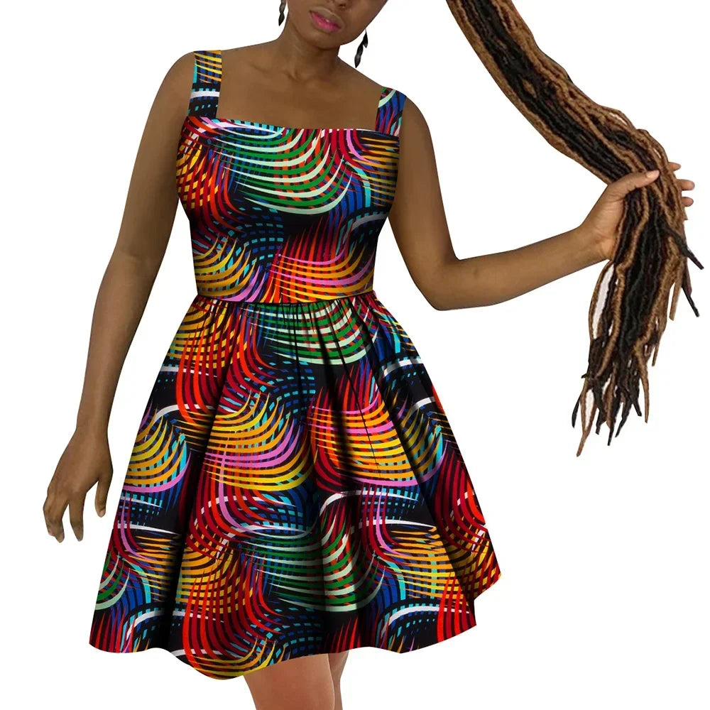 African Women’s Dress – Elegant Dashiki Wax Print Plus Size Dress, Traditional African Style Clothing