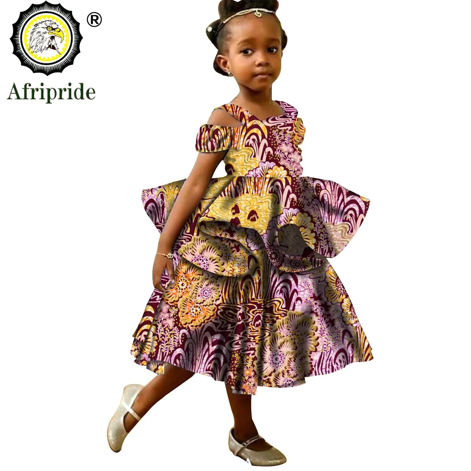Kids African Print Princess Dress – Sleeveless Ankara Casual Mini Dress for Girls