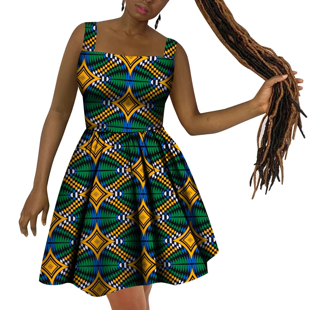 African Women’s Dress – Elegant Dashiki Wax Print Plus Size Dress, Traditional African Style Clothing