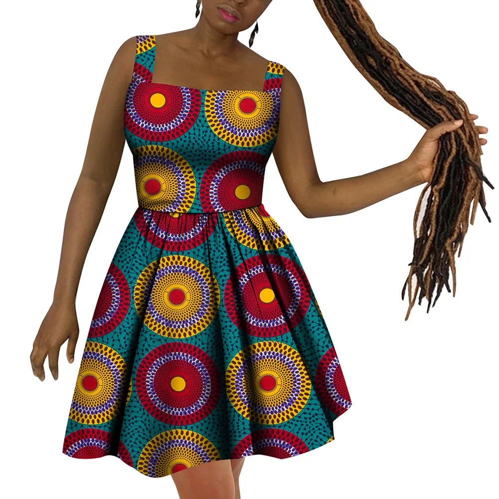 African Women’s Dress – Elegant Dashiki Wax Print Plus Size Dress, Traditional African Style Clothing