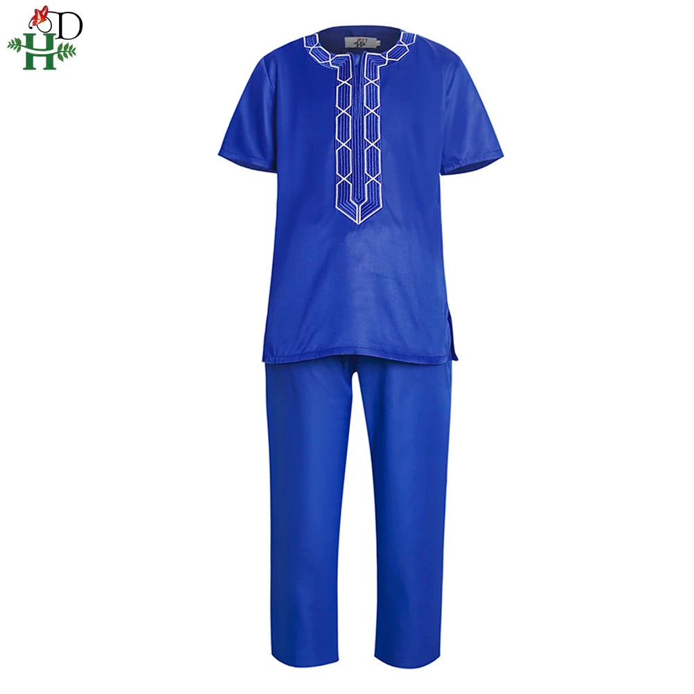 Buy Shirt Pants 2PC Set For Kids Boys African Children Short Sleeve Top Trouser Suit Robe for only $22.12 at Flexi Africa!