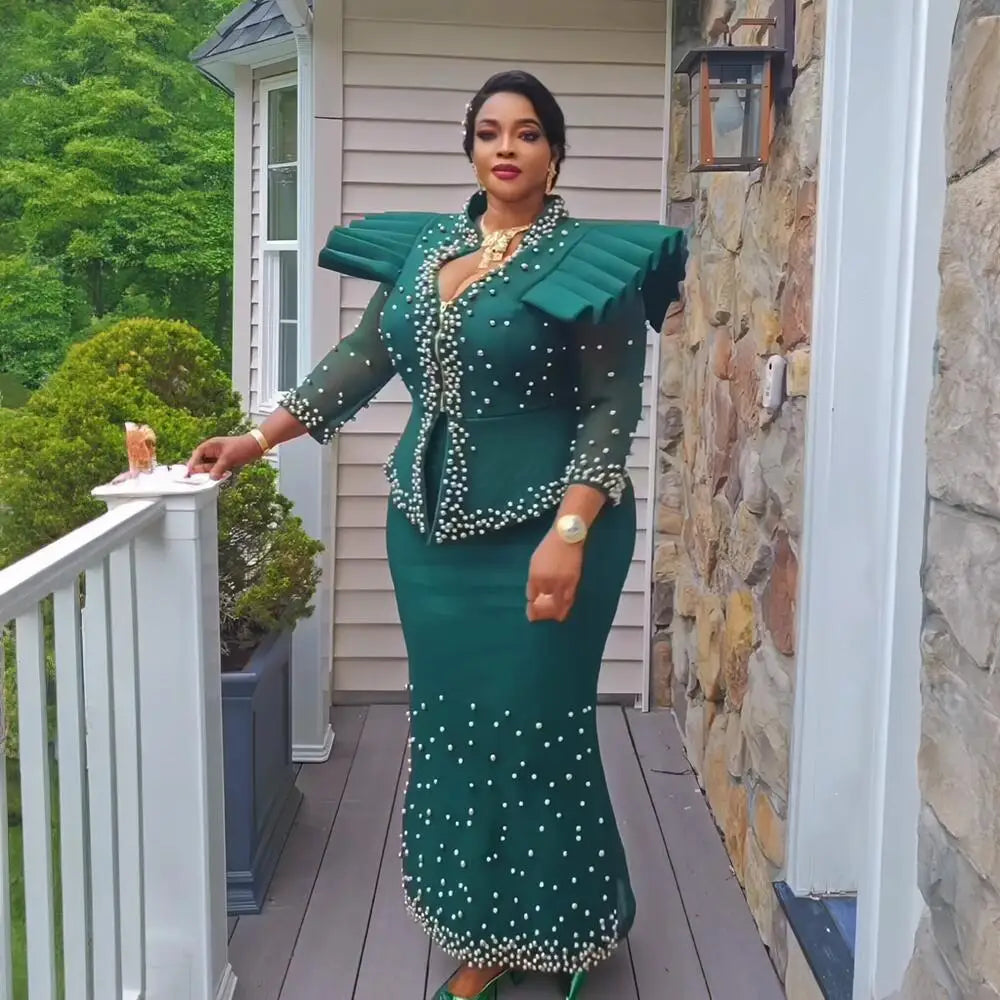 Buy Elegant African Women’s Dress Suit – Luxury Mesh Fabric Fashion for only $103.01 at Flexi Africa!