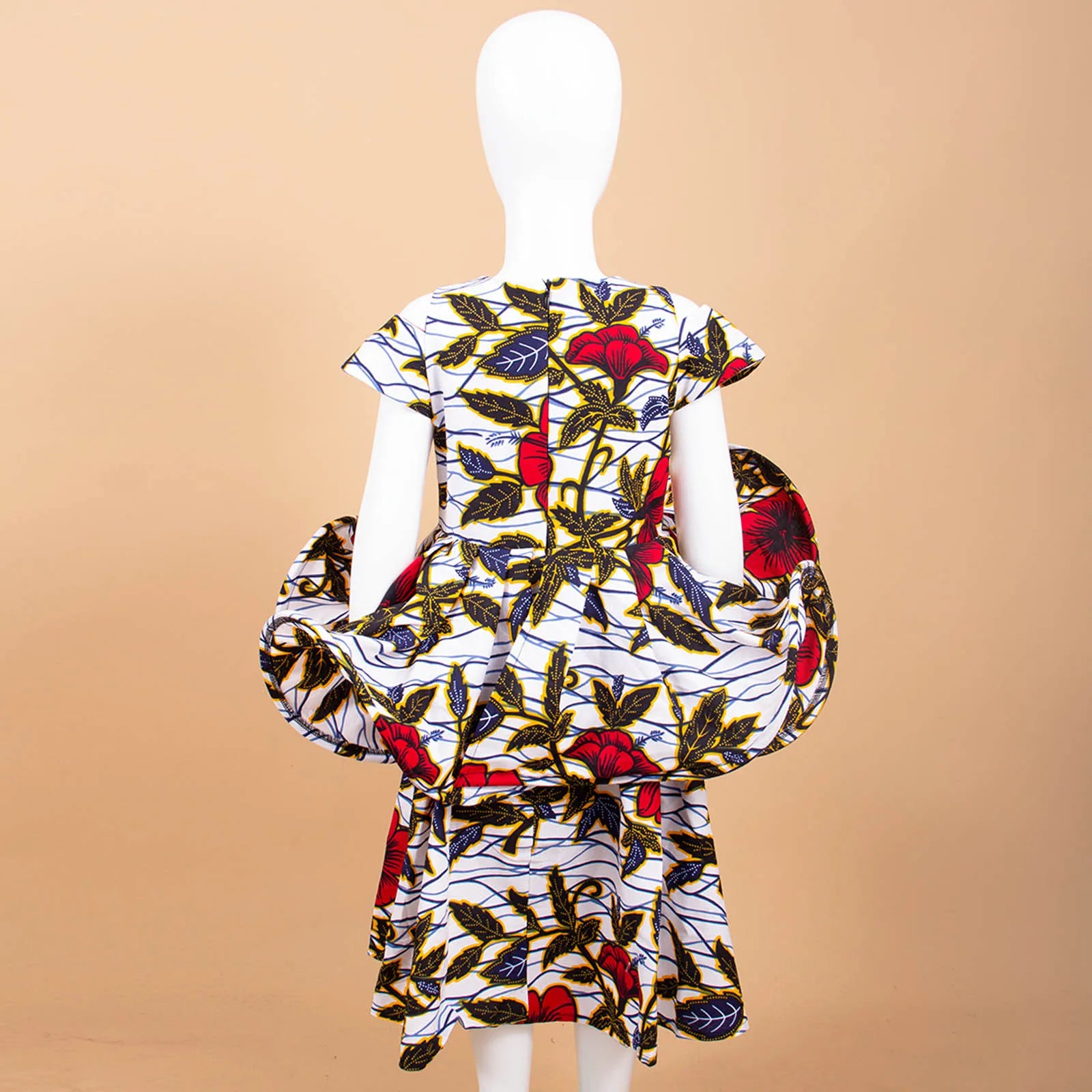 Kids African Print Princess Dress – Sleeveless Ankara Casual Mini Dress for Girls