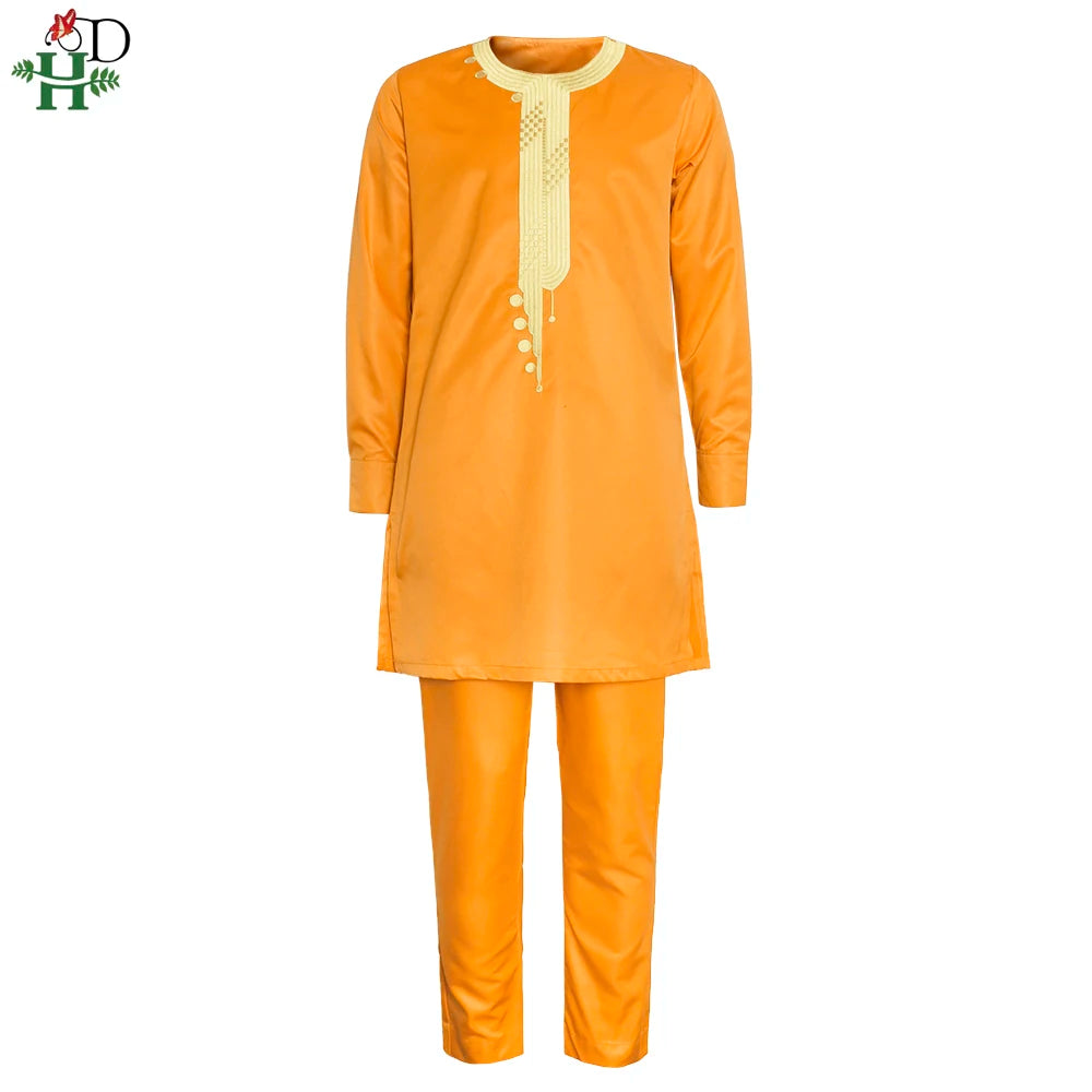 Buy African Dashiki Outfit Mens Embroidered Shirt Pants 2PC Suit Men Fashion Sets Clothing for only $41.99 at Flexi Africa