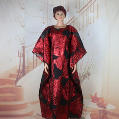 African Women’s 2PC Dress Set with Matching Headscarf – Ethnic Wear