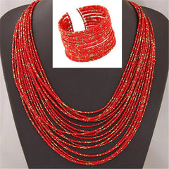 Acrylic Bead Jewelry Sets: Fashionable Necklaces and Bangles for Women - Multicolor Necklace New Jewelry Set - Flexi Africa - Flexi Africa offers Free Delivery Worldwide - Vibrant African traditional clothing showcasing bold prints and intricate designs