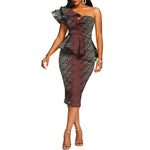 African 2 Piece Set for Women Crop Top + Print Skrit Set Ankara Clothing Dashiki Outfits Blouse Shirt Midi Skirt Casual S1926100 - Free Delivery Worldwide only at Flexi Africa