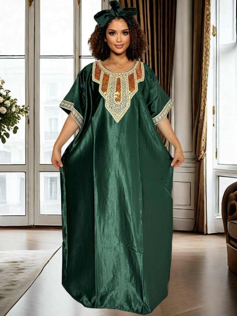 African Ankara Boubou Kaftan Dress for Women – Casual Party & Evening Robe - Free Delivery Worldwide only at Flexi Africa