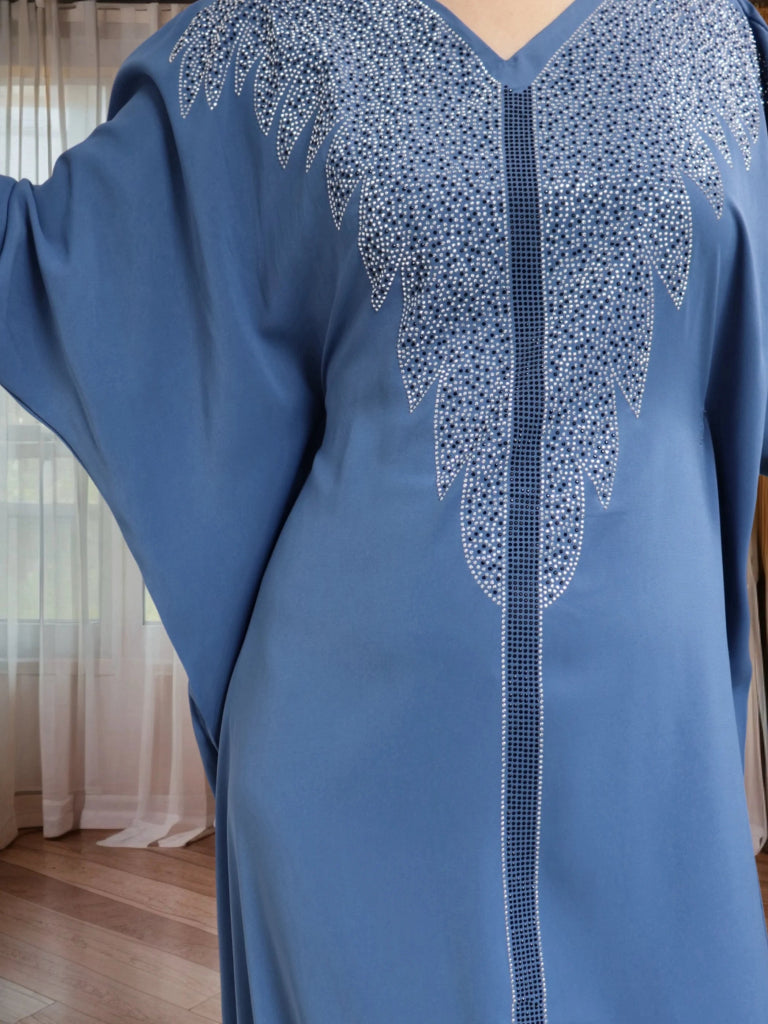 African Ankara Dashiki Kaftan Dress for Women – Rhinestone Wedding & Party Gown - Free Delivery Worldwide only at Flexi Africa