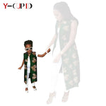 African Ankara Long Vest – Dashiki Cotton Mother Daughter Matching Outfit - Free Delivery Worldwide only at Flexi Africa