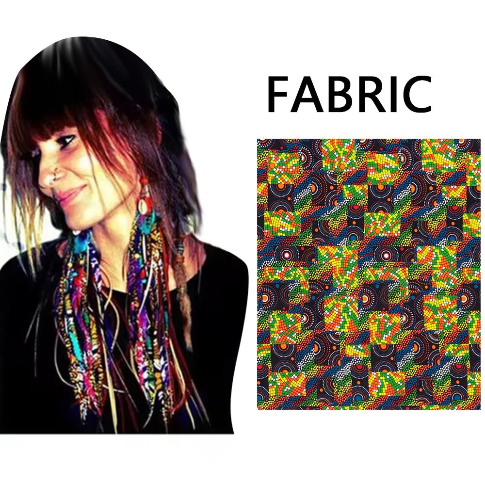 African Ankara Tassel Earrings – Handmade Boho Long Tribal Fabric Jewelry - Free Delivery Worldwide only at Flexi Africa