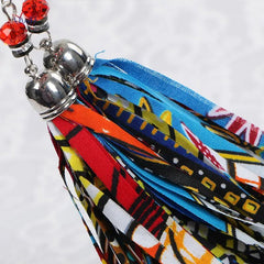 African Ankara Tassel Earrings – Handmade Boho Long Tribal Fabric Jewelry - Free Delivery Worldwide only at Flexi Africa