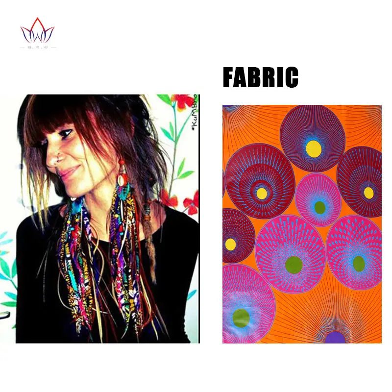 African Ankara Tassel Earrings – Handmade Boho Long Tribal Fabric Jewelry - Free Delivery Worldwide only at Flexi Africa