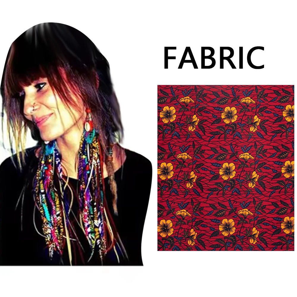 African Ankara Tassel Earrings – Handmade Boho Long Tribal Fabric Jewelry - Free Delivery Worldwide only at Flexi Africa