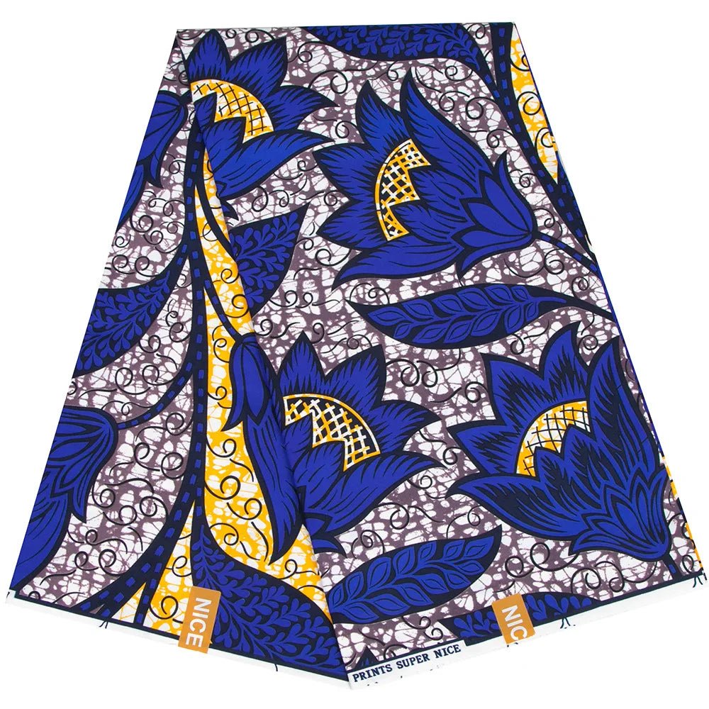 Buy African Ankara Wax Print Fabric – 100% Polyester Block Pattern Material for Sewing for only $4.31 at Flexi Africa!