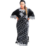 African Bazin Riche Plus Size Dress – Elegant Embroidered Party & Church Dress - Free Delivery Worldwide only at Flexi Africa