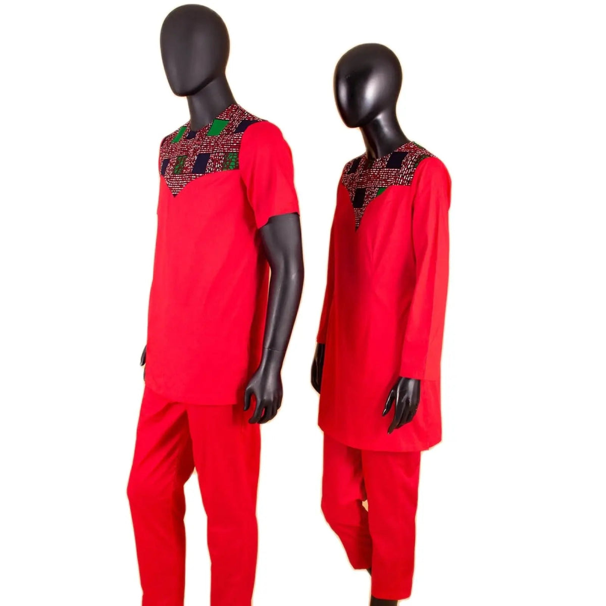 African Couples Matching Clothes – Handmade Bazin Riche Ankara Print for Women and Men - Free Delivery Worldwide only at Flexi Africa