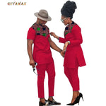 African Couples Matching Clothes – Handmade Bazin Riche Ankara Print for Women and Men - Free Delivery Worldwide only at Flexi Africa