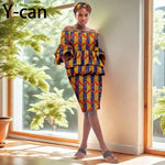 African Dashiki Ankara 2PC Dress & Headband Set – Traditional Women’s Fashion - Free Delivery Worldwide only at Flexi Africa