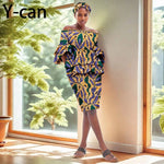 African Dashiki Ankara 2PC Dress & Headband Set – Traditional Women’s Fashion - Free Delivery Worldwide only at Flexi Africa