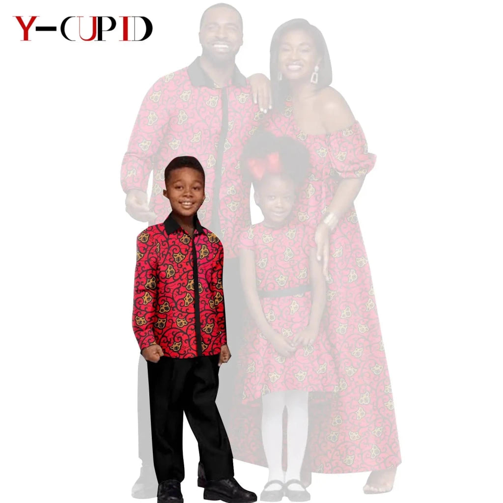 African Dashiki Family Set – Matching Dresses for Women & Girls with Men & Boys Top and Pants - Free Delivery Worldwide only at Flexi Africa