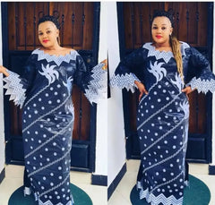 African Dresses For Woman New Fashion African Bazin Riche Design Dress - Free Delivery Worldwide only at Flexi Africa