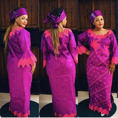 African Dresses For Woman New Fashion African Bazin Riche Design Dress - Free Delivery Worldwide only at Flexi Africa