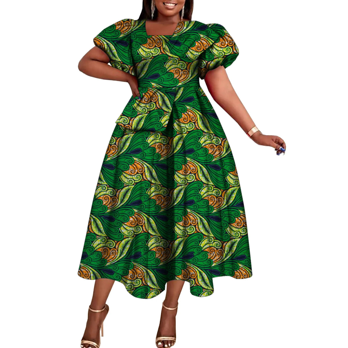 African Dresses for Women Fashion Africain Femmel Short Sleeve Dresses Dashiki Party Clothes for Women WY10485 - Free Delivery Worldwide only at Flexi Africa