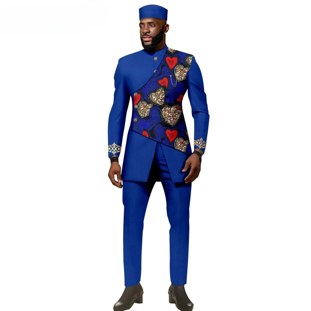 African Ethnic New Style Men's Suit - Elegant and Fitted Design - Fashionable Men's Clothing - Free Delivery Worldwide