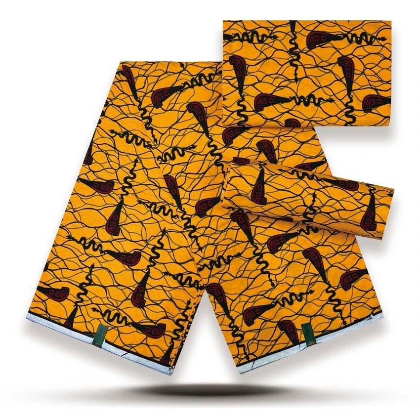 African Fabrics Wax 100% Cotton Wax Prints Good Quality Wax Loincloth For Women Dress 6 Yards - Free Delivery Worldwide only at Flexi Africa