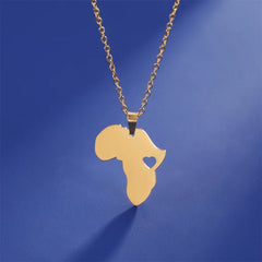 African Heart Stainless Steel Necklace: Symbolic South Africa Map Pendant - Flexi Africa - Free Delivery www.flexiafrica.com