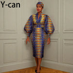 African Long Party Dress for Women – Puff Sleeve V - Neck Slim Dress Free Delivery Worldwide only at Flexi Africa