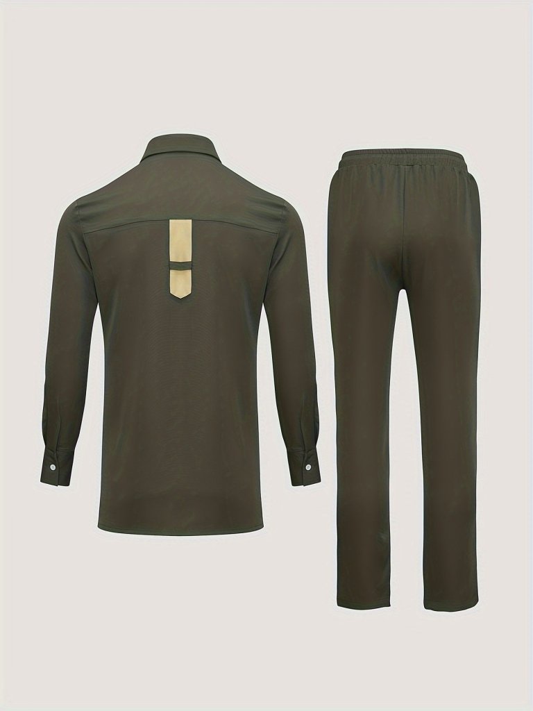 African Men’s Stripe Pattern Outfit Set – Long Sleeve Cultural Robe & Matching Drawstring Pants - Free Delivery Worldwide only at Flexi Africa