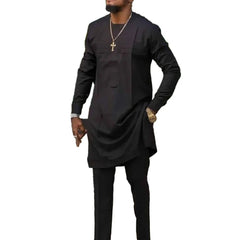 African Men’s Traditional 2PC Set – Designer Tunic & Pants, Ethnic Dashiki Style - Free Delivery only at Flexi Africa